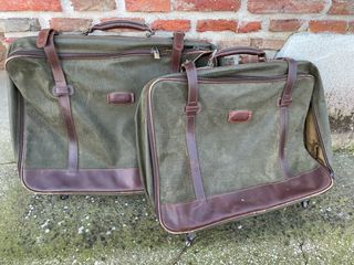 Dos maletas ante verde