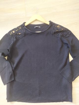 Jersey de hilo negro Zara talla M