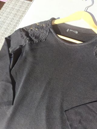 Jersey de hilo negro Zara talla M