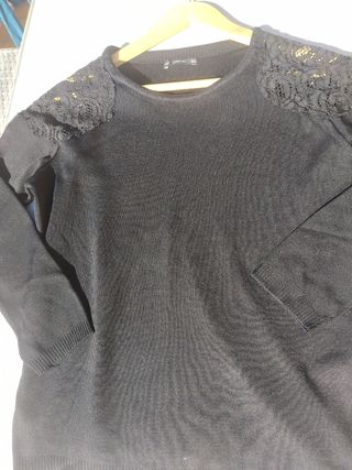 Jersey de hilo negro Zara talla M