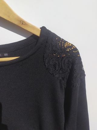 Jersey de hilo negro Zara talla M