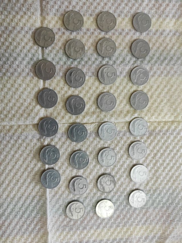 Serie di 30 monete 5 lire 1954