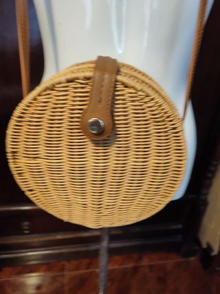 Bolso ratán mimbre fiambrera Zara