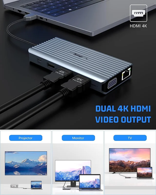 Hub USB C 12 EN 1 100W PD 4K NUEVO