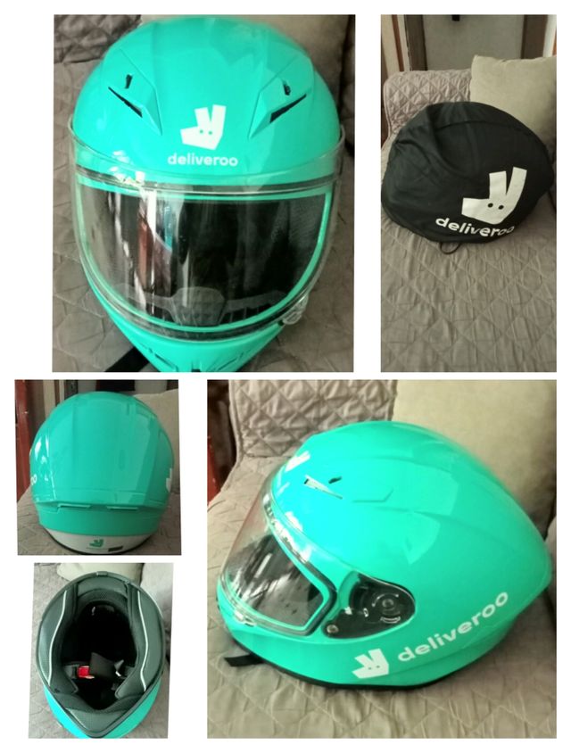 Casco para moto integrado deliveroo
