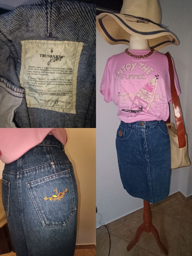 Gonna vintage in denim Trussardi jeans
