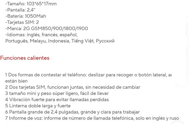 Telefono plegable 2 sim