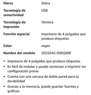 Impresora térmica Zebra + REGALO ETIQUETAS