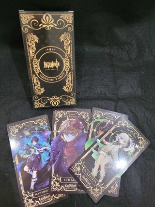 genshin impact tarot anime juego game adorno carta