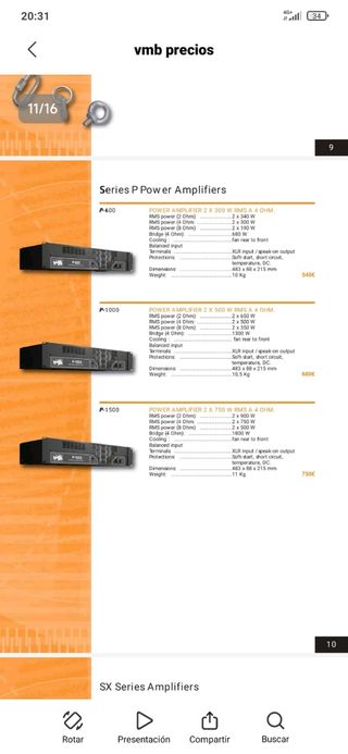 Amplificador VMB PX 1600