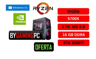 PC Gaming ryzen 5700X 16 GB RTX 3060TI 2 TB m2 4.0