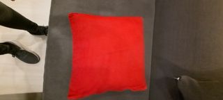 4 fundas cojin lino rojo