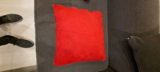 4 fundas cojin lino rojo