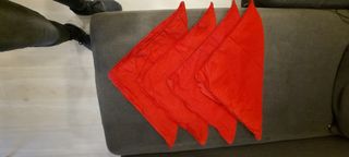 4 fundas cojin lino rojo