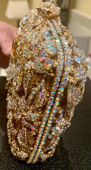 Bolso joya dorado cristal.