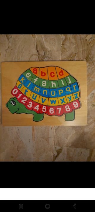 Puzzle alfabeto e numeri in legno