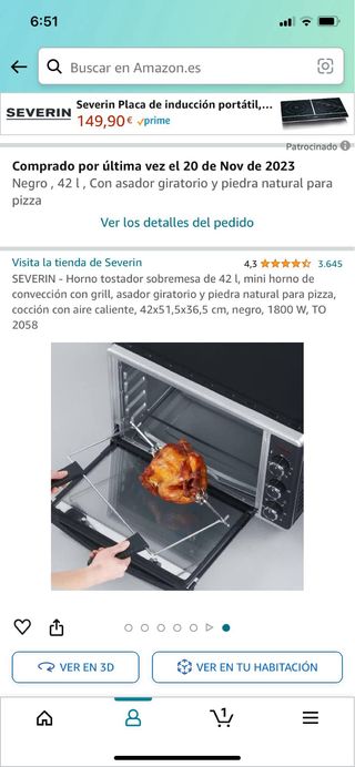 Horno Tostador de sobremesa de 42 l, marca SEVERIN