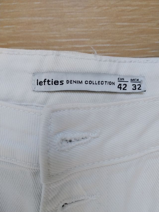 Pantalón culote vaquero blanco