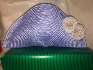 Cartera de mano rafia lila flores rosa palido