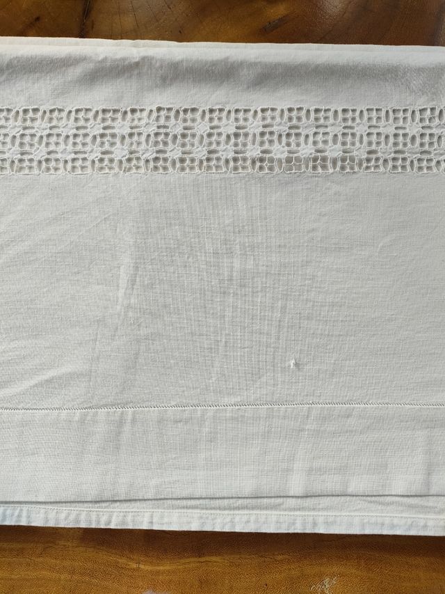 lenzuolo vintage matrimoniale ricamato