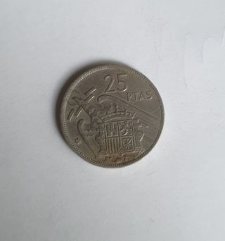 MONEDA FRANCO 25 PESETAS 1957