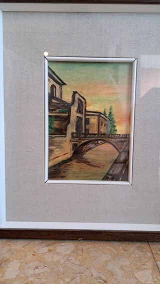 Quadri a olio fiori paesaggi cornice legno