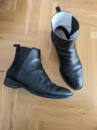 Zapatos mujer tipo botines negros piel Zara N°38