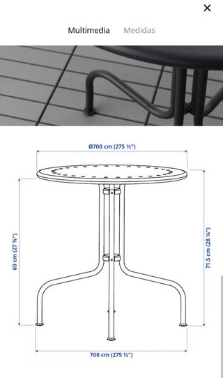 Solo Mesa para balcón o jardín Läckö Ikea