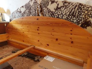 Cama madera rustica pino 190x180cm (LxA)