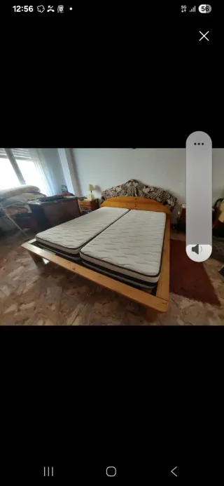 Cama madera rustica pino 190x180cm (LxA)