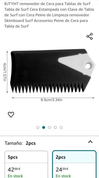 Herramienta limpieza de tablas de surf.