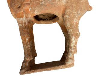 Antiguo caballo con jinete de terracota china.