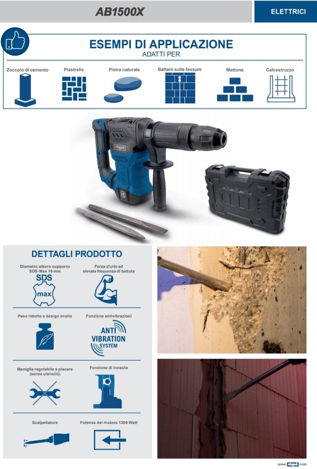 ROMPEDOR SCHEPPACH 1300 W SDS MAX 20 J AB1500X MAX