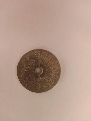 MONEDA 25 CÉNTIMOS 1937 ANTIGUA