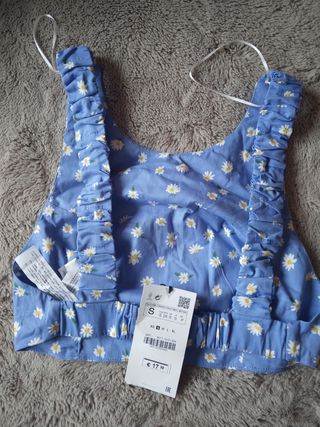 Top floral Zara talla S 🦋