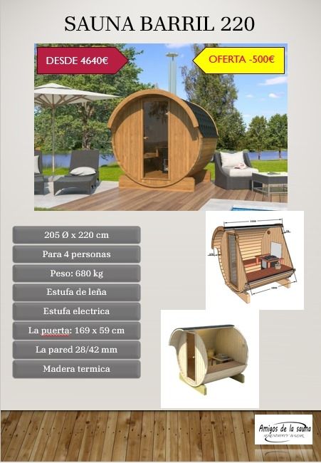 Sauna Barril 220 sin terraza