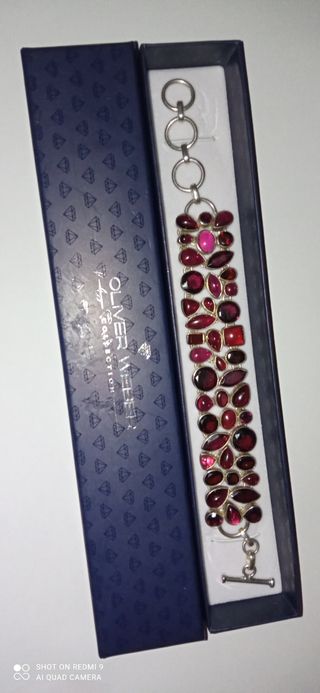 PULSERA PLATA CON GRANATES