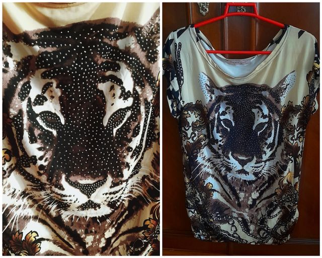 Camiseta viscosa tigre. Talla XL