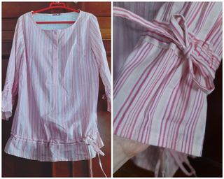 Blusa camisera de rayas . Talla L