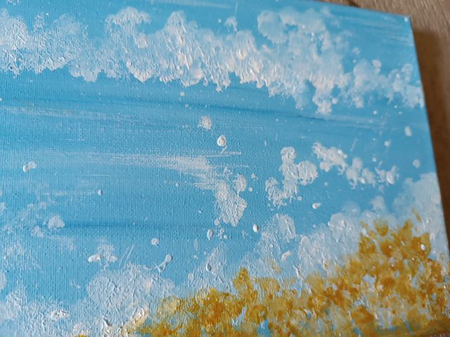 Quadro astratto Cuore Rosso Sfondo Azzurro 50x20