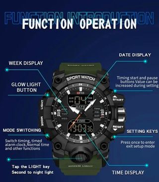 Reloj DIGITAL verde militar 