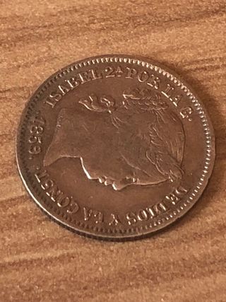 Moneda 1 real de 1859 madrid.