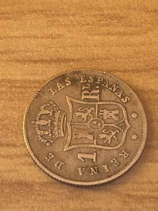 Moneda de 1 real de 1853 Sevilla.