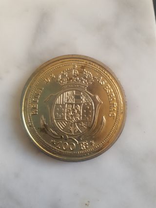 Moneda Isabel 2 1855 100Rs