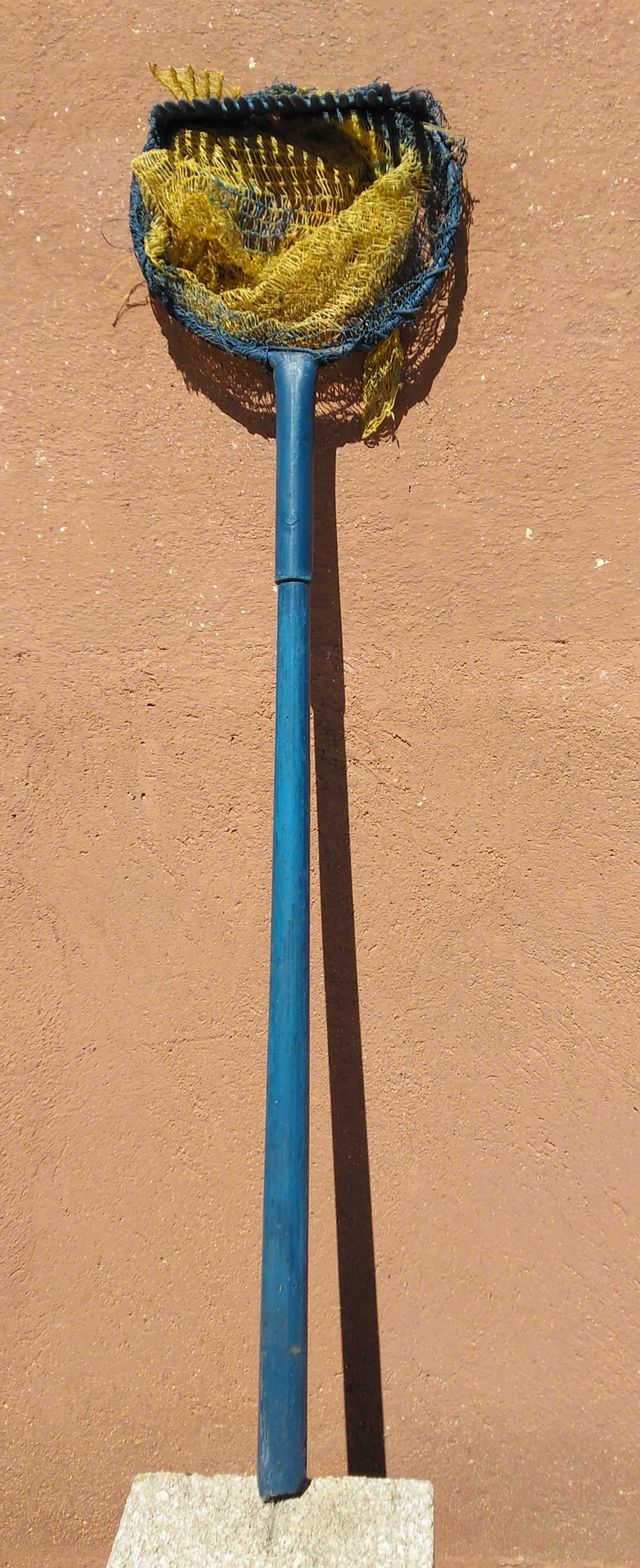 ❤️ RECOGEDOR FRUTA HIERRO AZUL, MANGO MADERA