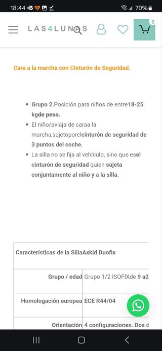 Silla Axkid duofix