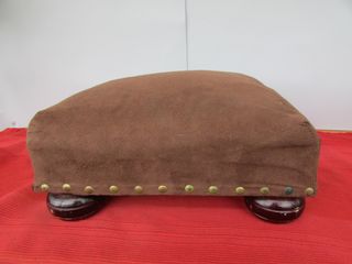 Reclinatorio taburete antiguo madera terciopelo