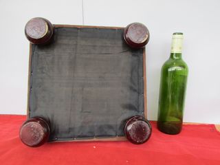 Reclinatorio taburete antiguo madera terciopelo