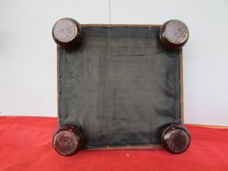 Reclinatorio taburete antiguo madera terciopelo