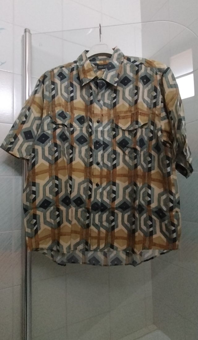 Camicia uomo seta pura taglia L 